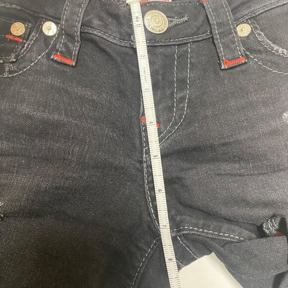 size 26 NEW True Religion mid rise cut off flap pocket black denim shorts $179 s - Picture 9 of 10